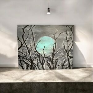 Abstract Tree Silhouette Painting